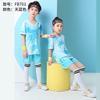 Kids Soccer Uniform Set Gradient Print Performance Jersey Short Sleeve Kit Training Match