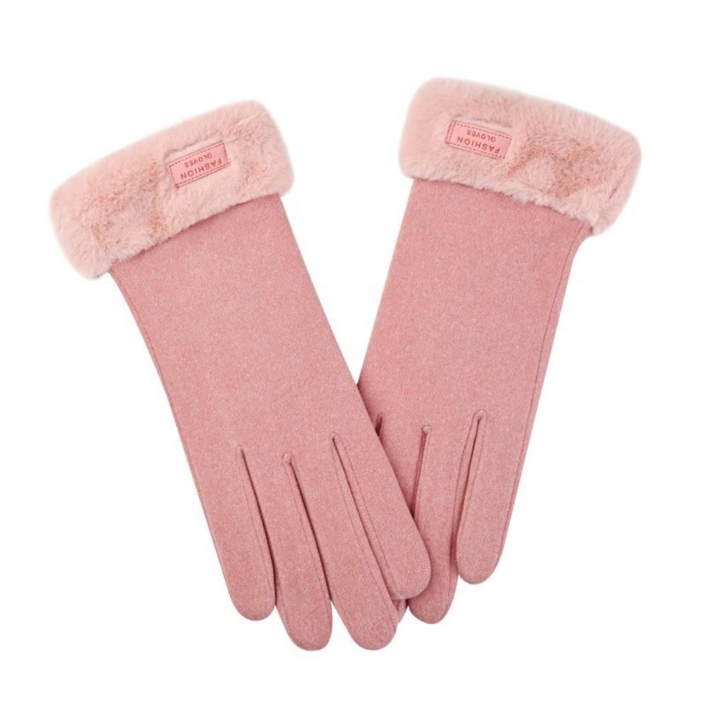 Touchscreen Thermal Gloves Fuzzy Cuff Sports Cycling Mittens Comfortable Plush Gloves  Skiing