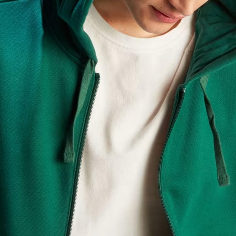 Adidas Lounge French Terry Full-Zip Hooded Sweatshirt Men Sweatshirt Collegiate-Green IQ3427