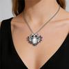 Cute Animal Female Rainbow Zircon Moonstone Owl Pendant Necklace Silver Color Wedding Jewelry For Women