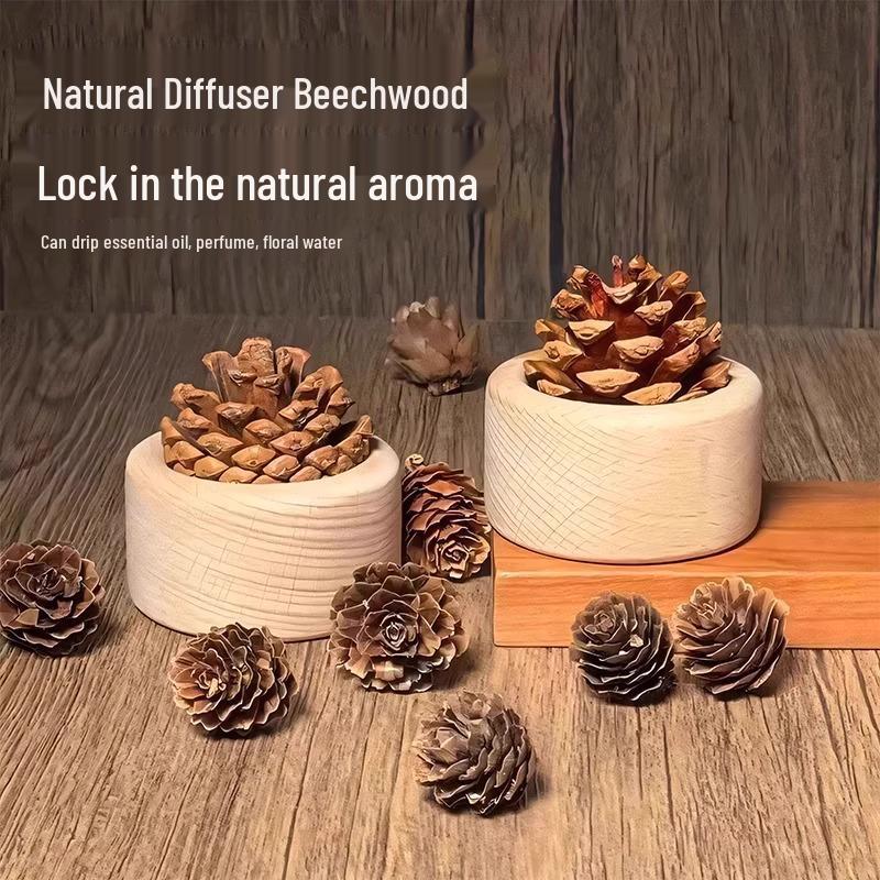 Pinecone Wood Diffuser: Flameless Floral Scent for Home & Bedroom