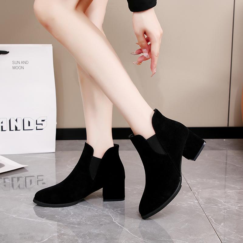 

Fashion Pointed Toe Versatile Comfortable Warm Temperament Women s Boots 2026 New Solid Color Women s Boots Winter Zapatos 42 чорний