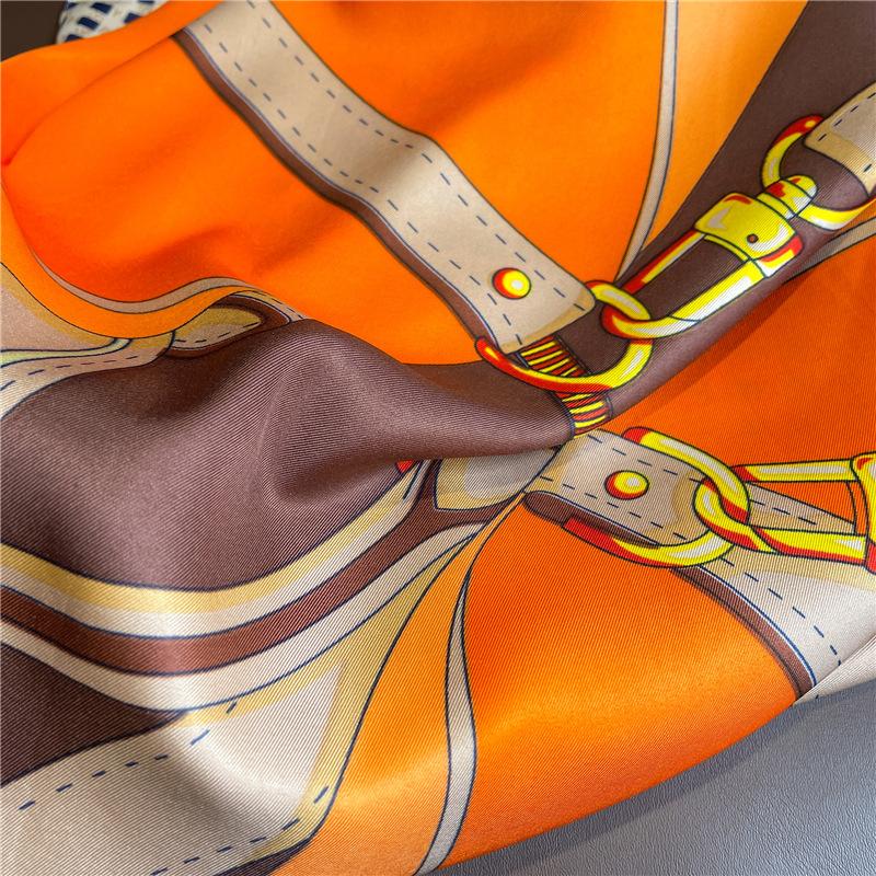 New 90X90cm Square Silk Scarf Women Popular Scarves Ladies Hair Neck Bandanna Headband Foulard Headcloth Muslim Headscarf Female