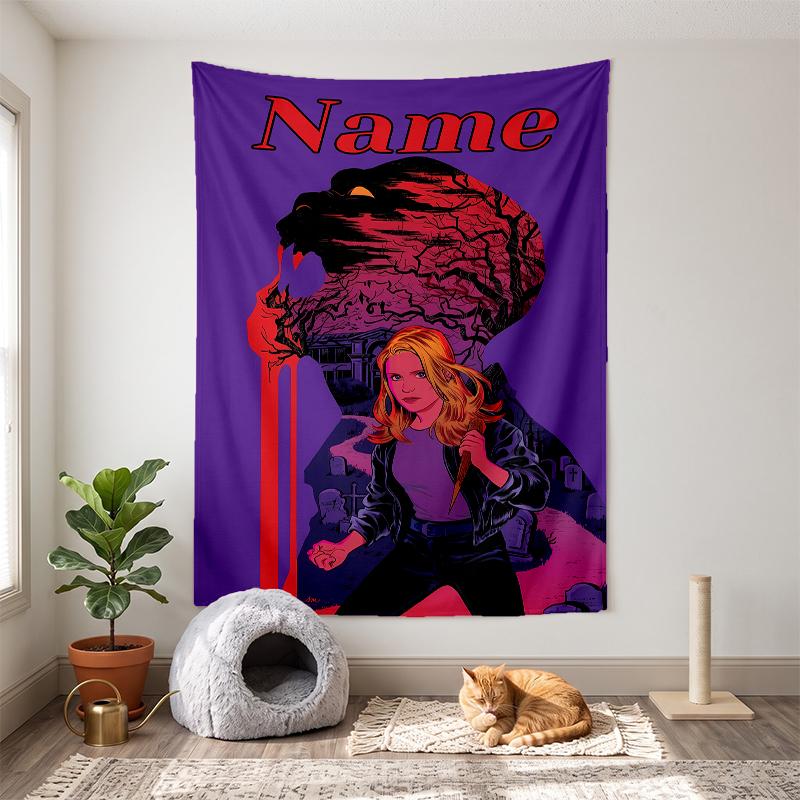 Buffy the Vampire Slayer (19) Customizable name decorative wall tapestry ideal choice for wall decor in bedrooms living rooms dorms and home