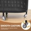 Laundry Hamper with Wheels Rolling Laundry Basket with Metal Frame Dirty Clothes Storage Bin for Bedroom Laundry Room Bathroom