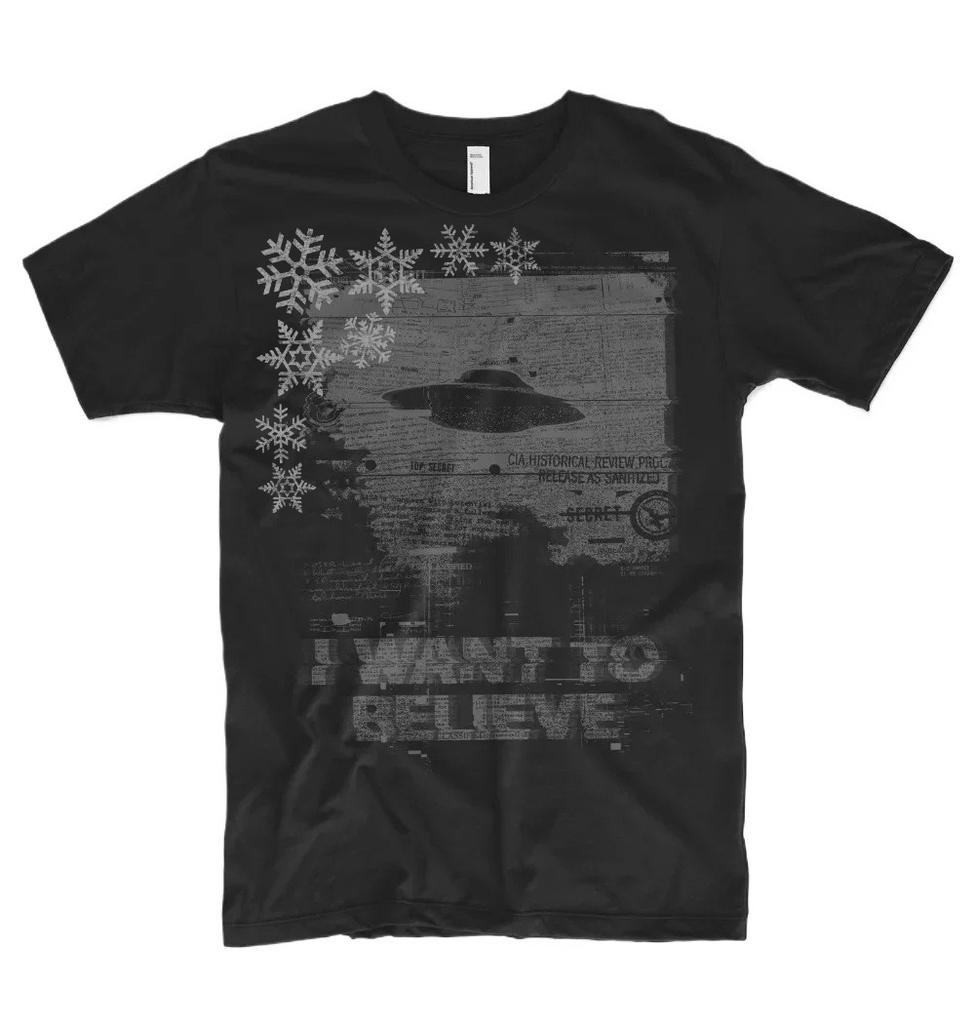 I Want To Believe Alien UFO Area 51 Roswell X Files T-Shirt 100% Cotton O-Neck Short Sleeve Casual Mens T-shirt Size S-3XL