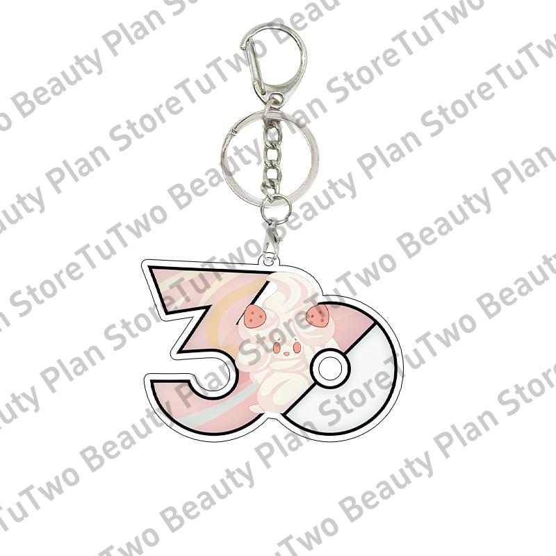 

Mewtwo 1PC 30th Anniversary Fugure Anime Creative 5cm Keychain Acrylic Keys Chain Pendant for Backpack Phone Decor Wholesale Toy about 5cm