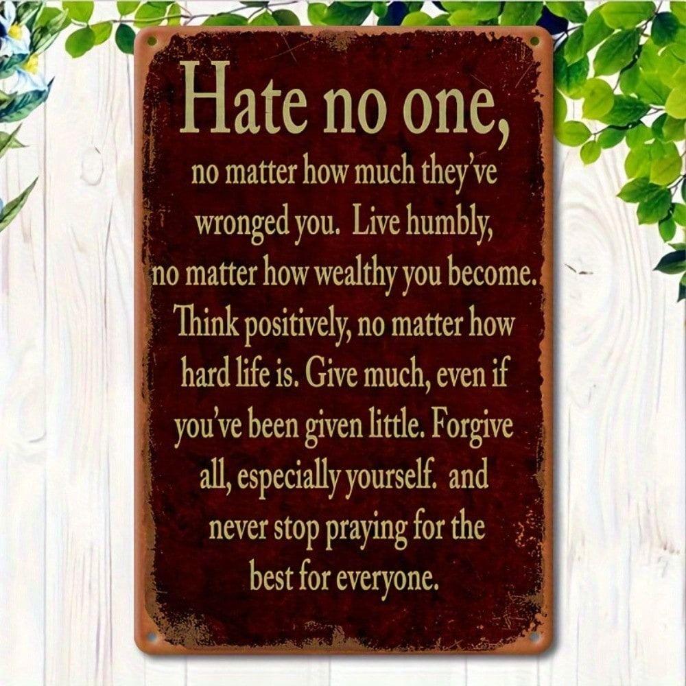 

Metal Wall Art Don t Hate Anyone Vintage Tin Sign for Home Bar Pub Durable Decor