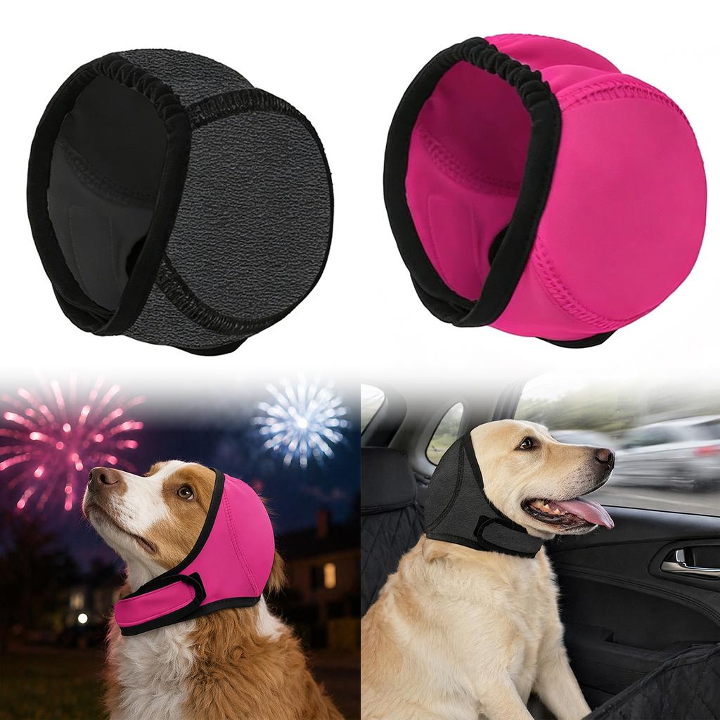 No Flap Ear Wrap Adjustable No Shake Ear Wrap with Calming Hoodie Pet Ear Cover Muffs for Bathing Grooming Drying & Noise Relief