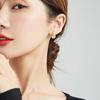 925 Silver Needle Korean Fashion Zircon Geometric Earrings For Women Jewelry Trending Luxury Crystal Cross Stud Earrings
