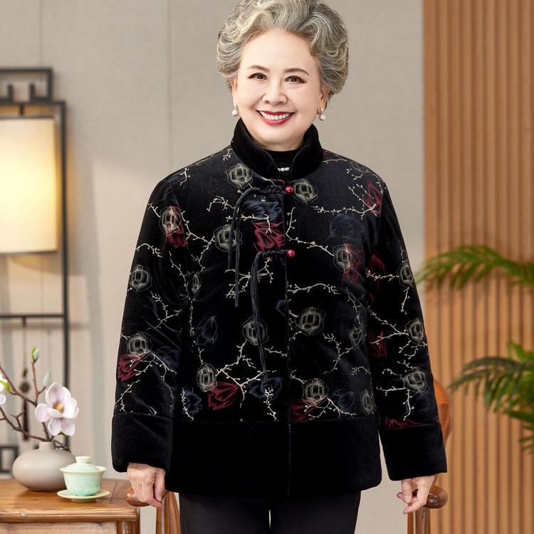 

Осенне-зимняя одежда для мамы, флисовая утепленная куртка с длинным рукавом, темпераментный топ со стойкой, теплая одежда для женщин среднего и пожилого возраста 6XL