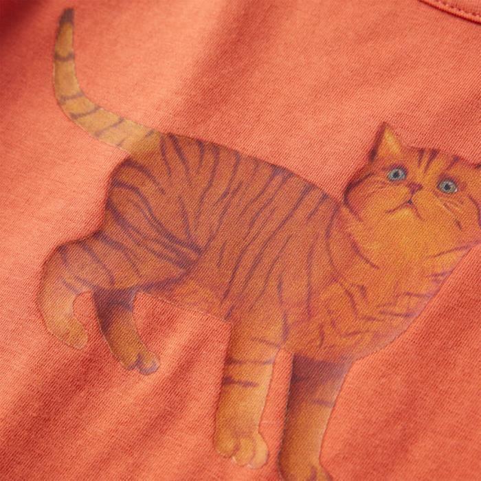 T-shirt enfants à manches longues imprimé chat 2 couleurs et 5 dimensions disponibles