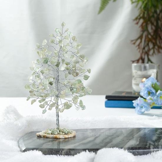 Edelstein-Lebensbaum, Geode-Achat-Scheibenbasis, Kristallbaum für positive Energie, Chakra-Baum, Glücksbringer, Heilsteine, Edelsteinbaum, Silberdraht