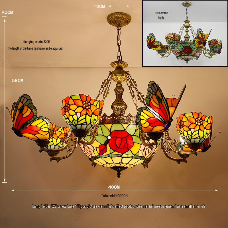 Tiffany Butterfly Pendant Light for Bedroom, Dining Room, Bar, Coffee Shop, Creative Club, KTV, and Counter Lighting