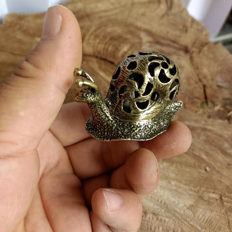1Pcs Censer Snail Censer Antique Brass Tabletop Tea Pet Home Decoration Tea Pet Home Decoration