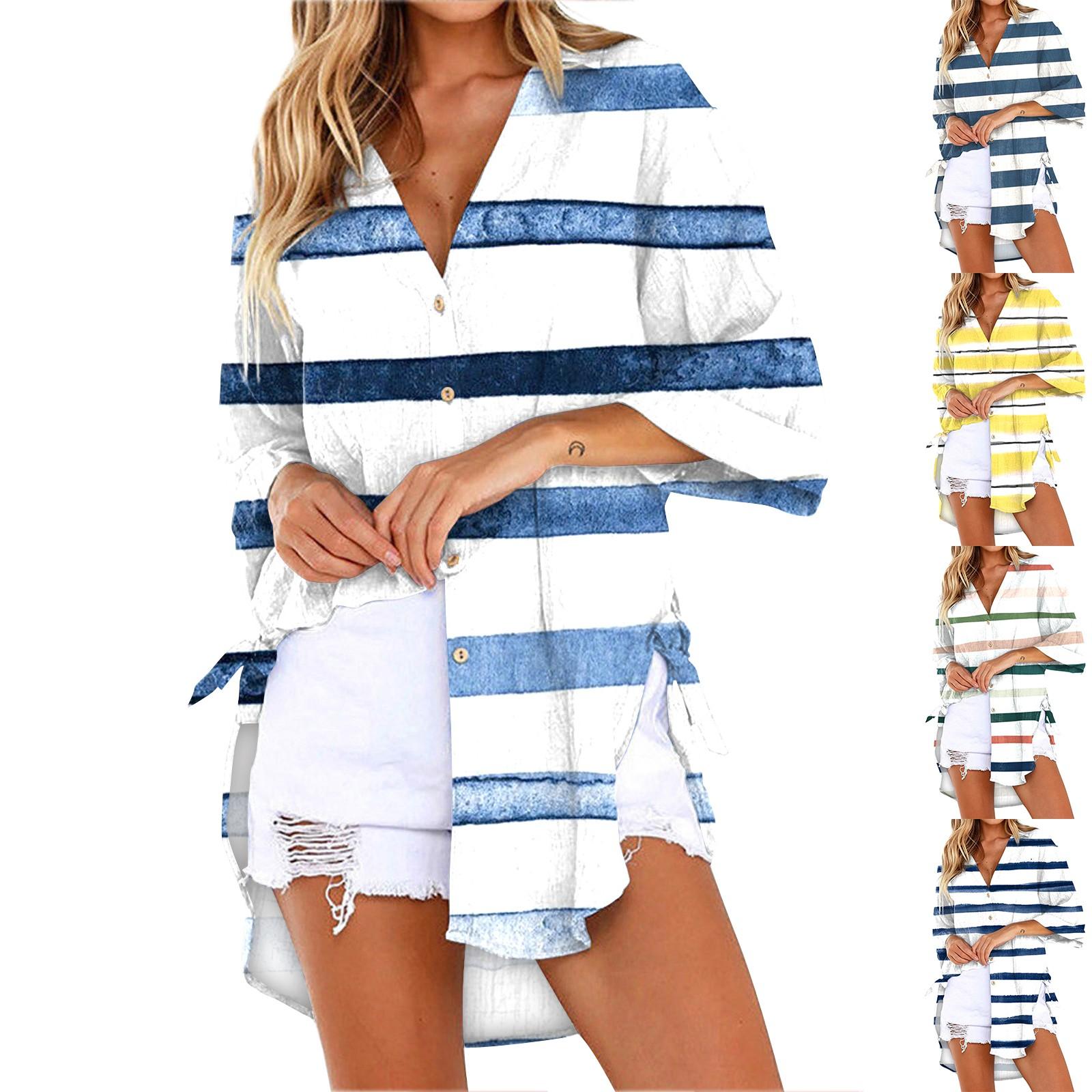 

Casual loose fitting women s fashion plus size printed long sleeved shirt top