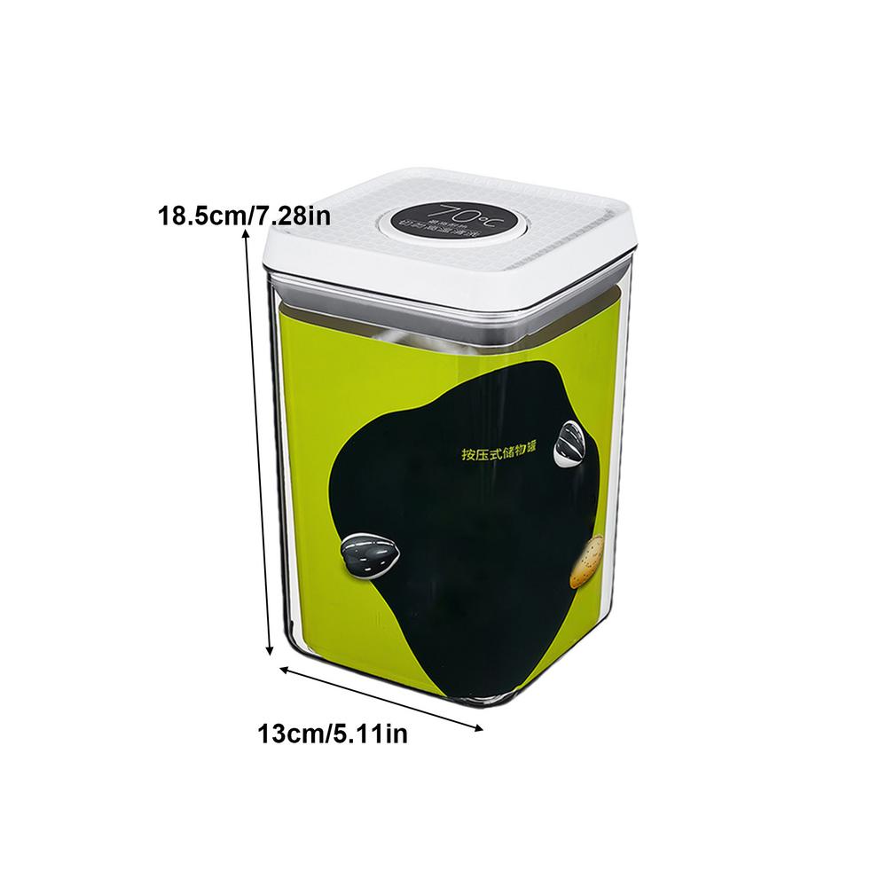 

Штабелируемый пищевой контейнер для кухни Штабелируемый пищевой контейнер для коробки Дизайн кнопок Кухонные гаджеты для закусок Сахар Кофе Хлопья Мука жёлтый