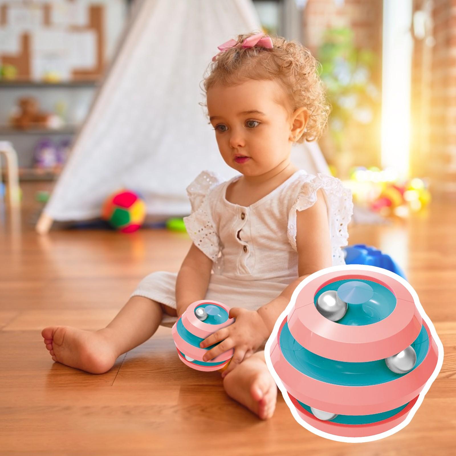 

Игрушки-орбиты из бисера, стресс-метал пинбол-головоломка, вращающиеся игрушки-бусины розовый