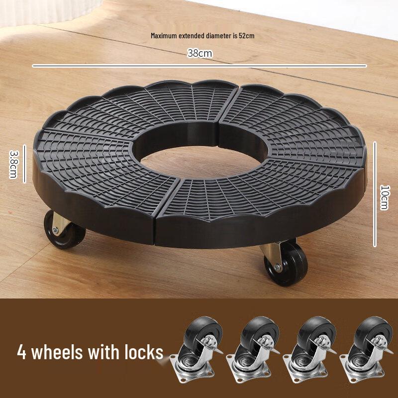 Hualongdun Round Mobile Flower Pot Tray with Wheels