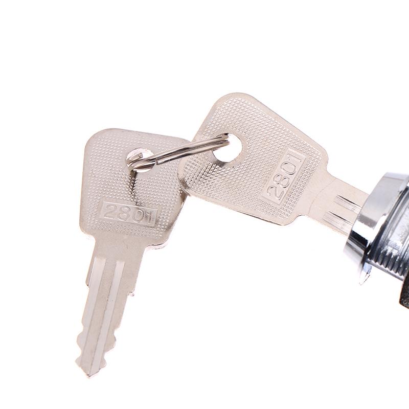 19Mm Power Lock 2801 Elevator Lock Key Switch Electronic Lock Base Station Lock Single Pull Double Pull Switch With 2 Keys
