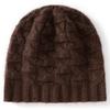 Warm Wool Blend Cable Knit Beanie Hat Men Women Winter Casual Unisex Foldable Headwear