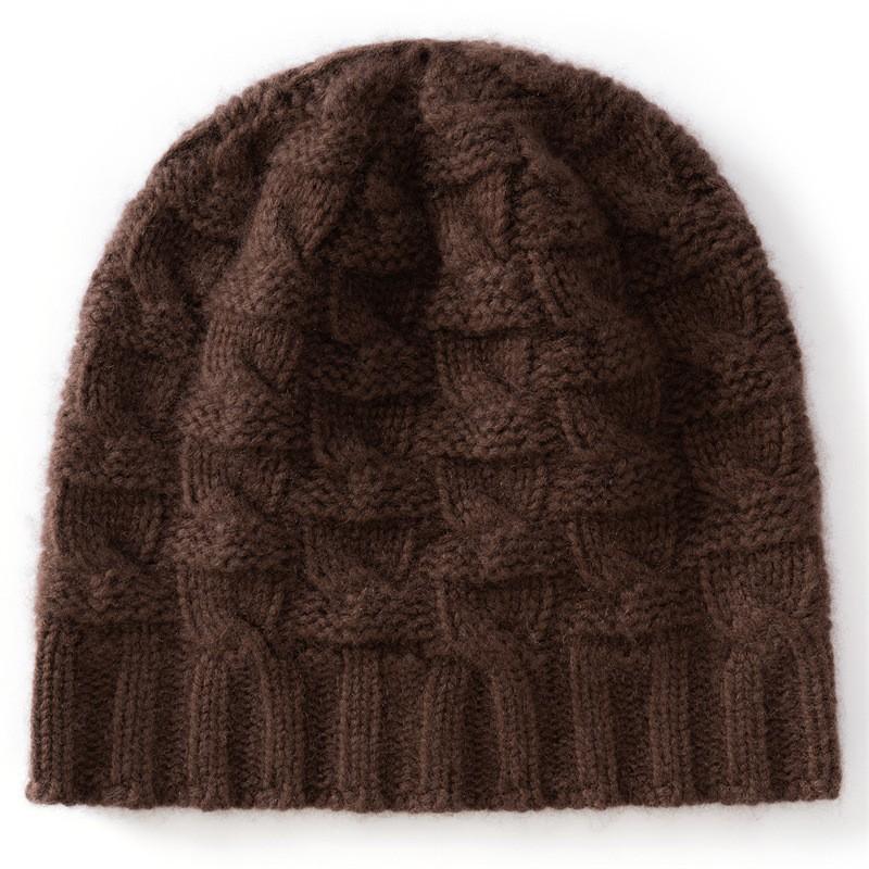 Warm Wool Blend Cable Knit Beanie Hat Men Women Winter Casual Unisex Foldable Headwear