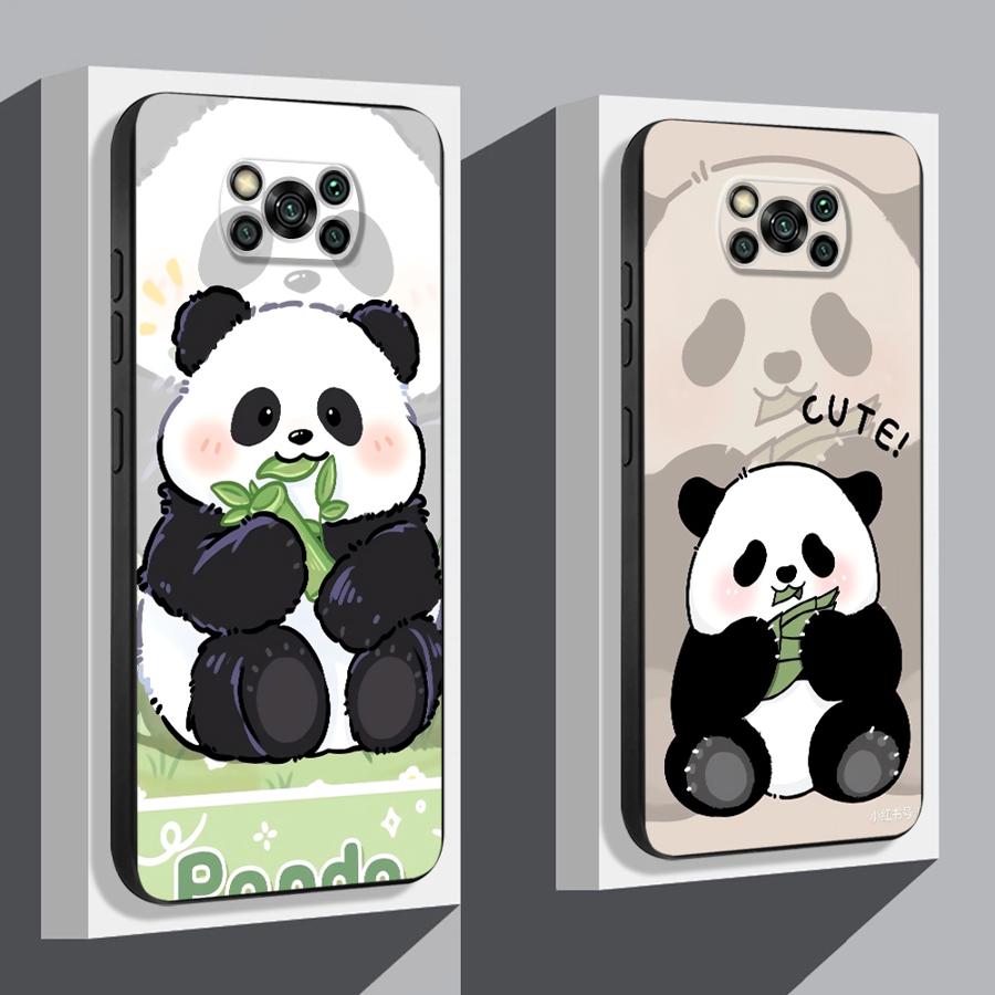 Cartoon Cute Panda Case for Xiaomi Poco F8 C61 M5 C71 M3 M4 M7 Pro C50 C75 F3 X3 X4 X5 X7 Pro F1 Funda Phone Cover