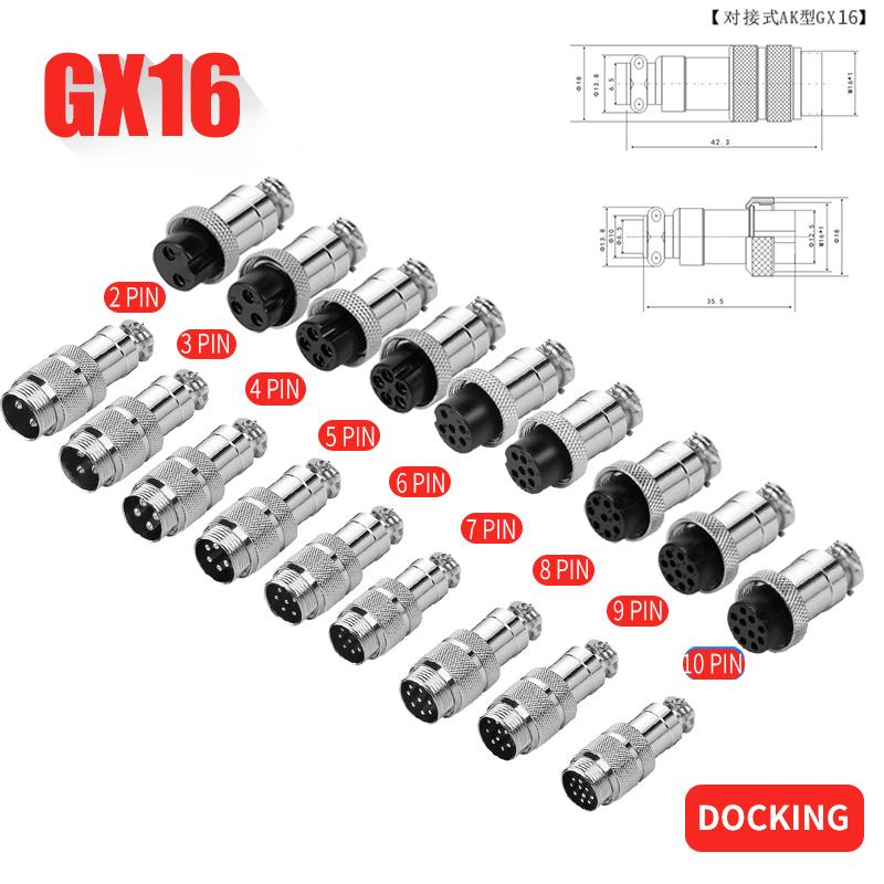 5/10/100Set GX12 GX16 GX20 2 3 4 5 6 7 8 9 10 12 14 15 Pin Docking Aviation Plug Socket Circular Connector