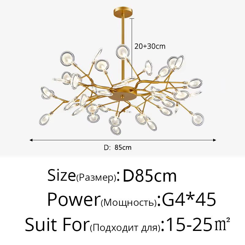 Nordic G4 Led Chandelier Lighting Modern Branch Pendant Light Living Room Gold / Black Art Decor Indoor Lighting(bulb NOT Included)
