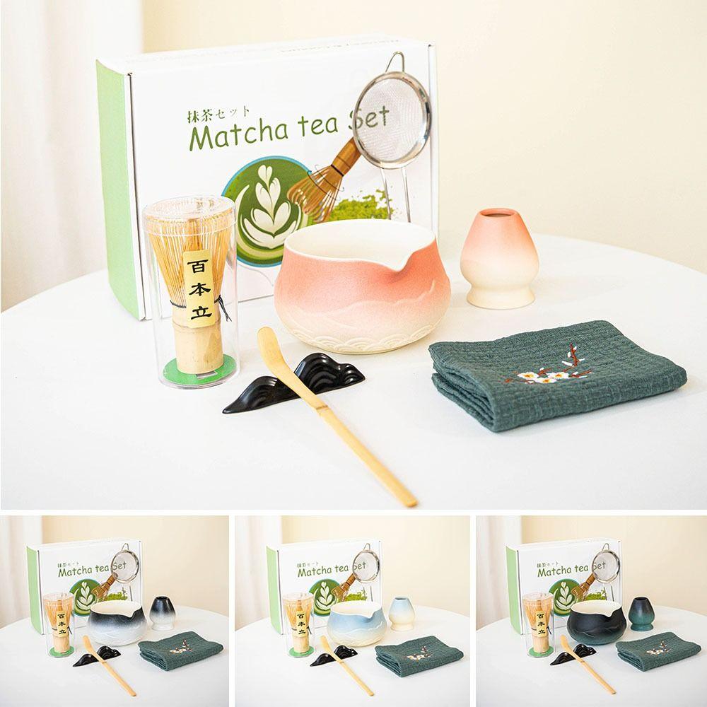 4/7Pcs with Pouring Spout Japanese Matcha Set Reusable Matcha Making Kit Japanese Matcha Bowl  Gifts
