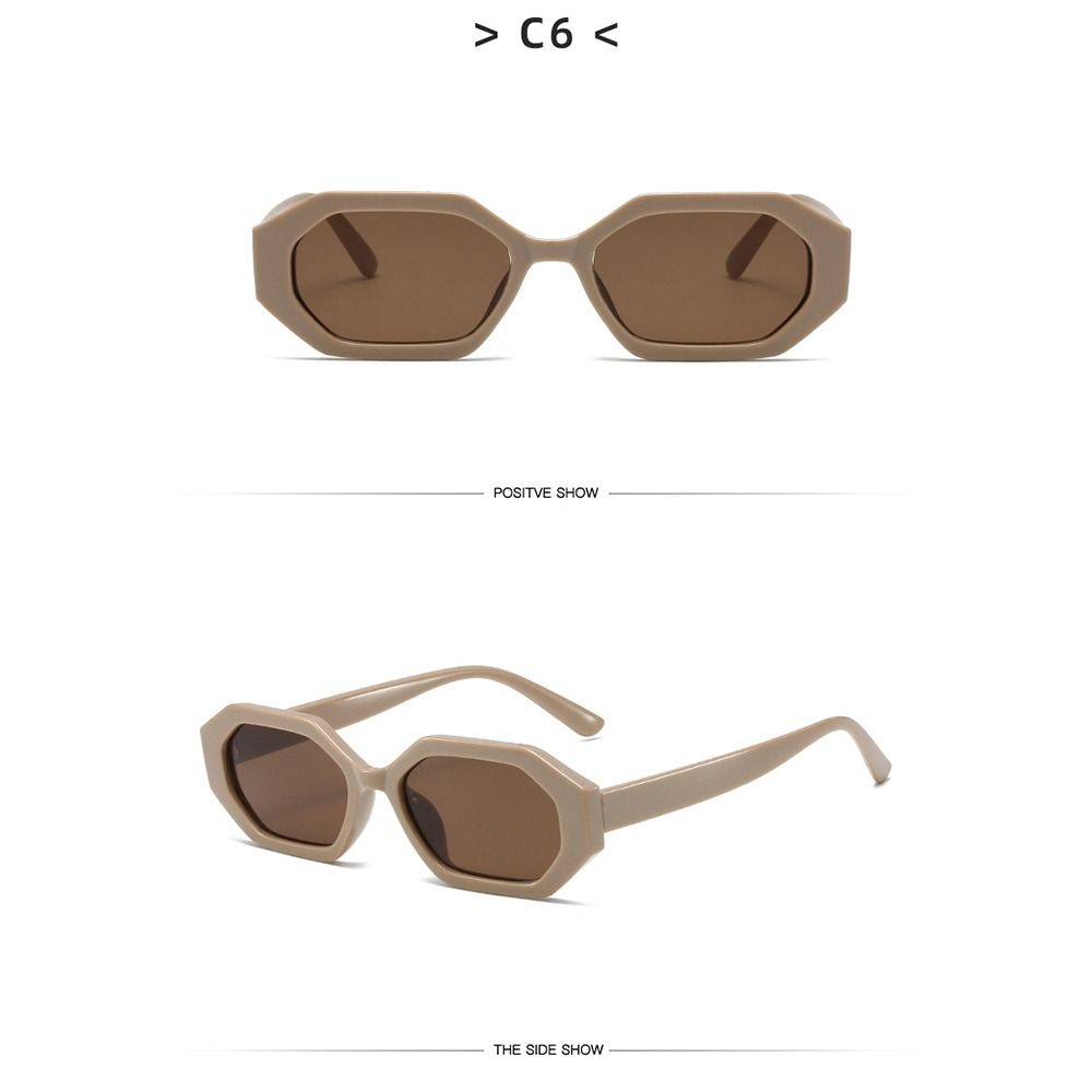 UV 400 Polygonal Sunglasses Geometric Frame 90s Shades Trendy Rectangle Sunglasses for Women & Men