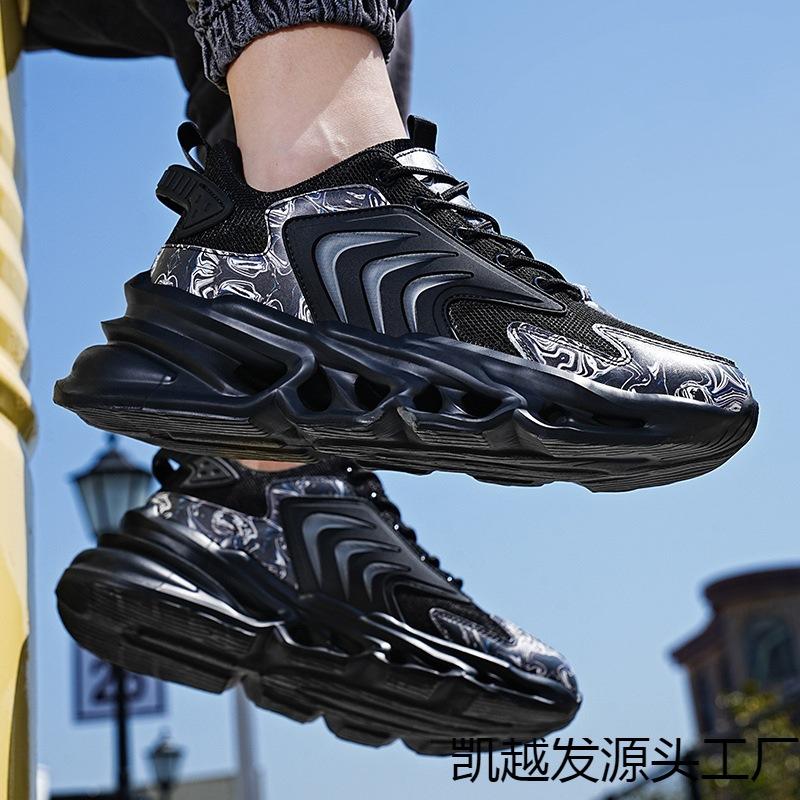Large size country casual breathable mesh blade sports dad shoes men's running shoes non-slip high quality