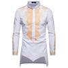 Men's Loose Casual  Shirt Ethnic Style Printing Robe Long Sleeved Shirt Top
