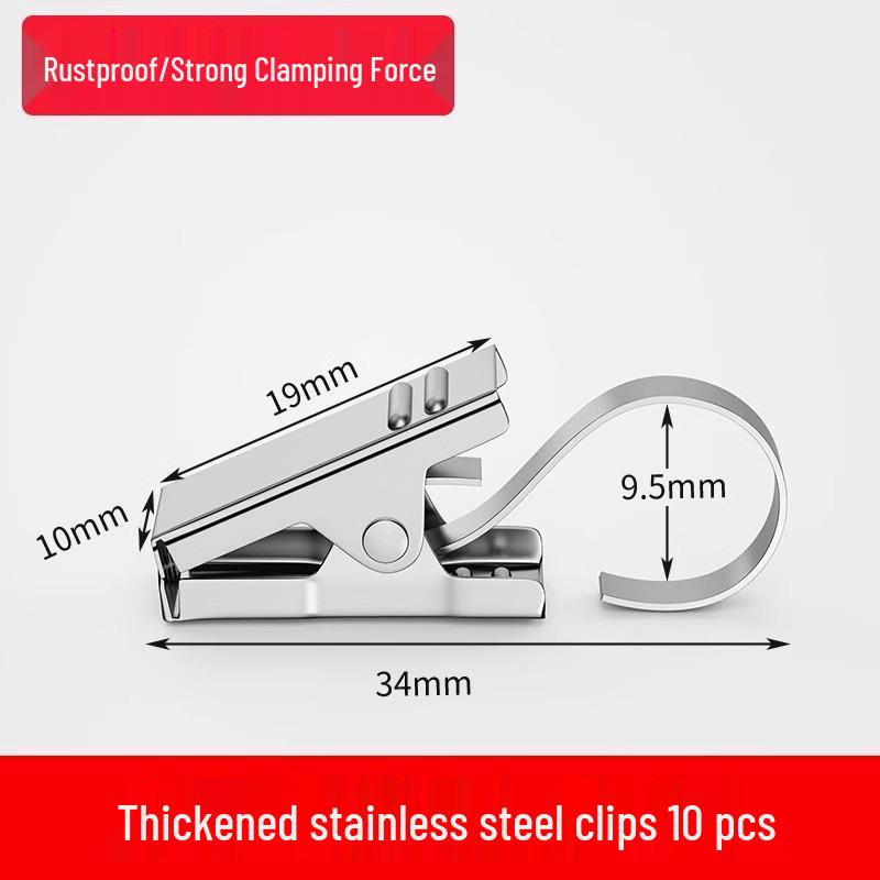 Clipsuri Puternice din Oțel Inoxidabil pentru Perdeaua de Duș cu Cârlige - Îngroșate, cu Capacitate Mare de Încărcare și Design Vechi