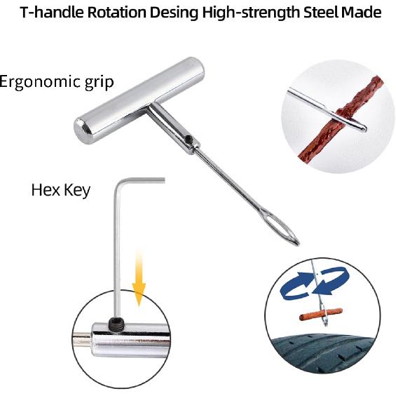 22Pcs Tire Repair Kit, Heavy Duty Tire Plug Kit, Heavy Duty Tire Repair Tools & Tire Repair Set For Car, Truck, ATV, RV, SUV,Lawn