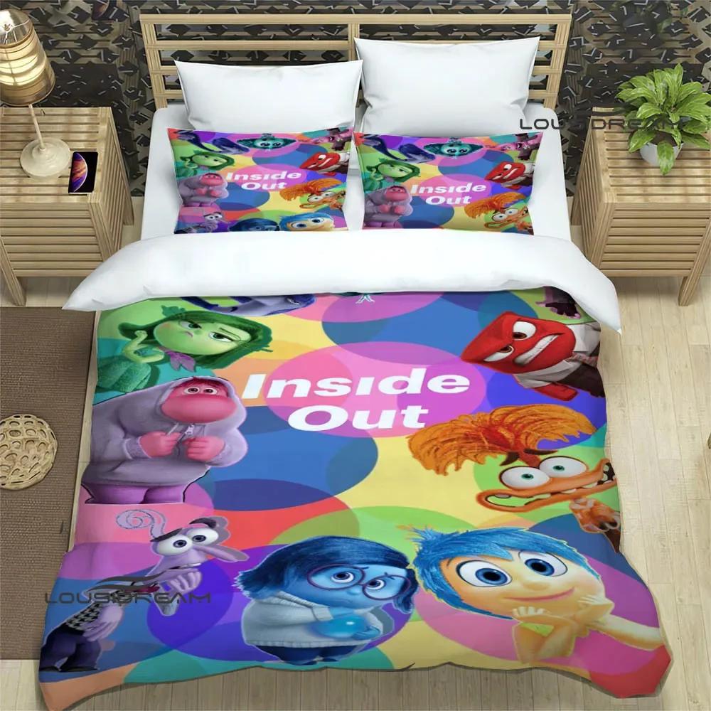 Cartoon Print Inside Out Bedding Sets Pillowcase Children Duvet Cover Bed Comforter Set Bedding Set Luxury Birthday Gift