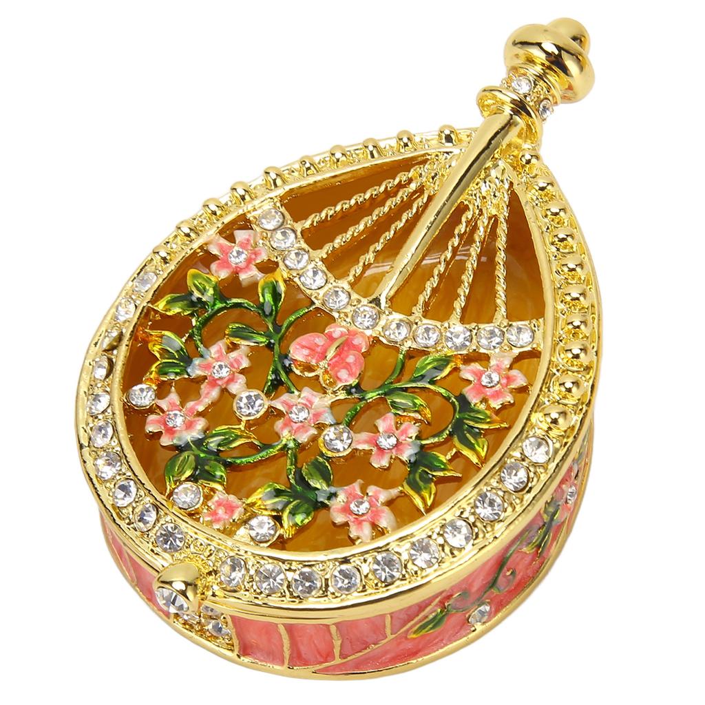 Prydnadslådor Fläktformade Vackra Dekorativa Gångjärnsförsedda Prydnadslådor för Förvaring av Smycken