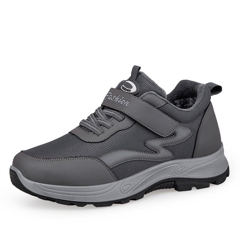 Winter Velcro cotton shoes velvet non-slip warm shoes medium walking shoes outdoor cold resistance warm