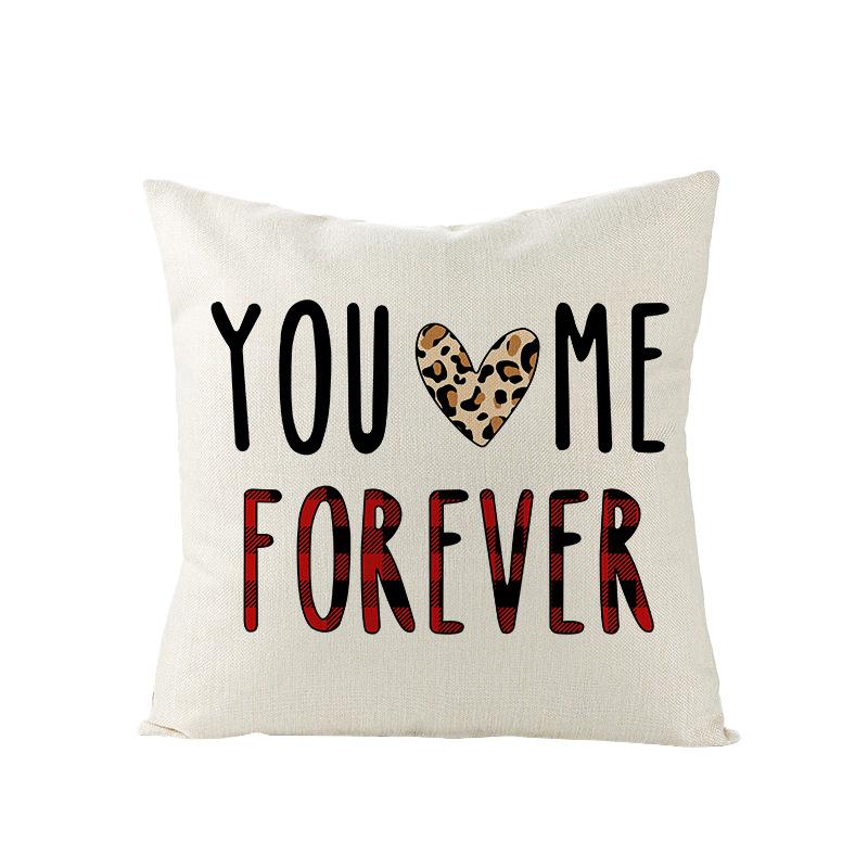 Plaid Valentine's Day Pillow Cover Polyester Printed Love Sofa Cushion Cover Nordic Bedroom Sofa Cushion