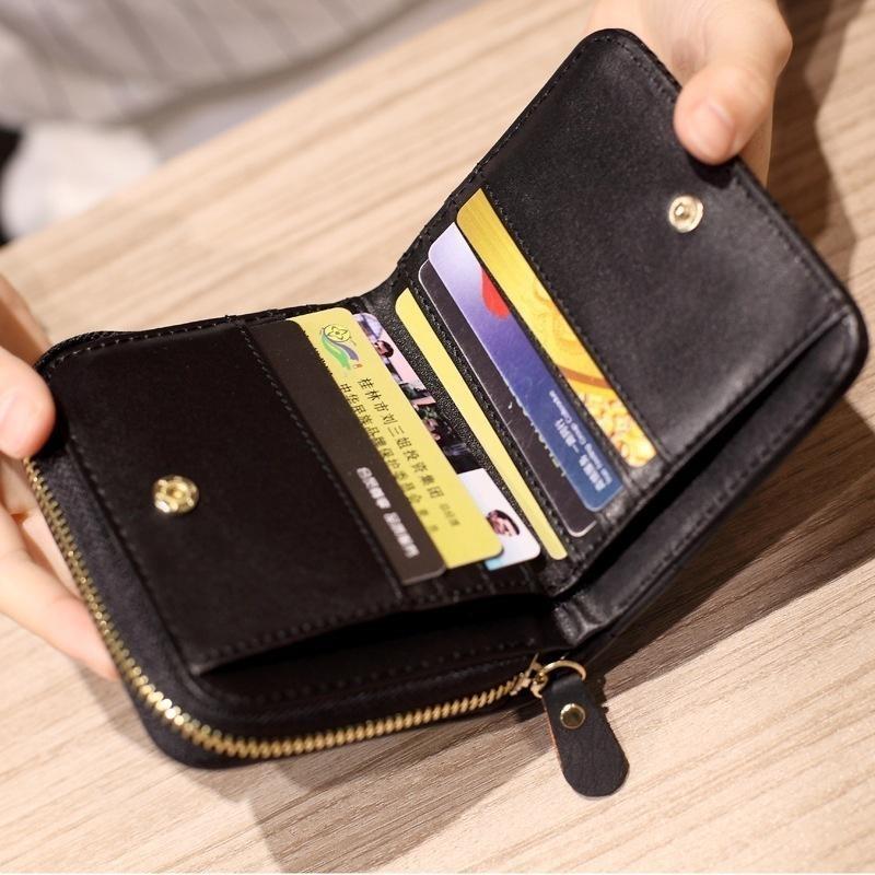 Women Short Wallets PU Leather Female Purse Plaid Cardholder Wallet Fashion Small Women Zipper Wallet With Purse