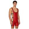 Men‘s Shiny One Piece Swim Bodysuit S-3XL Low Cut Neck Strappy Side Open Elastic Waistband Boxer Bottom for Bodybuilding Pool Training