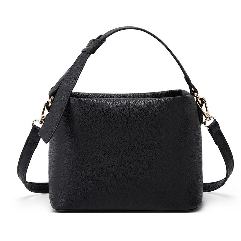 Korean Style Textured Bucket Bag 2025: New Large Capacity Crossbody Shoulder Bag