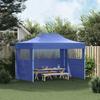 Professional Foldable Party Tent with 3 Side Walls 3*4 M Steel Frame Blue