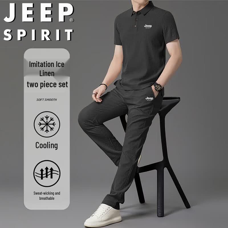 

JEEP SPIRIT Men s Summer Casual T-shirt & Pants Set 2XL