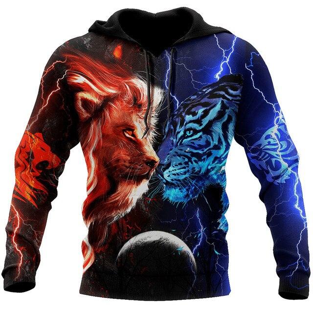 3D Print Lion Jesus Graphic Men's Hoodie Spring/Autumn Fashion Versatile Sweatshirt Male Oversized Harajuku Long Sleeve Pullover