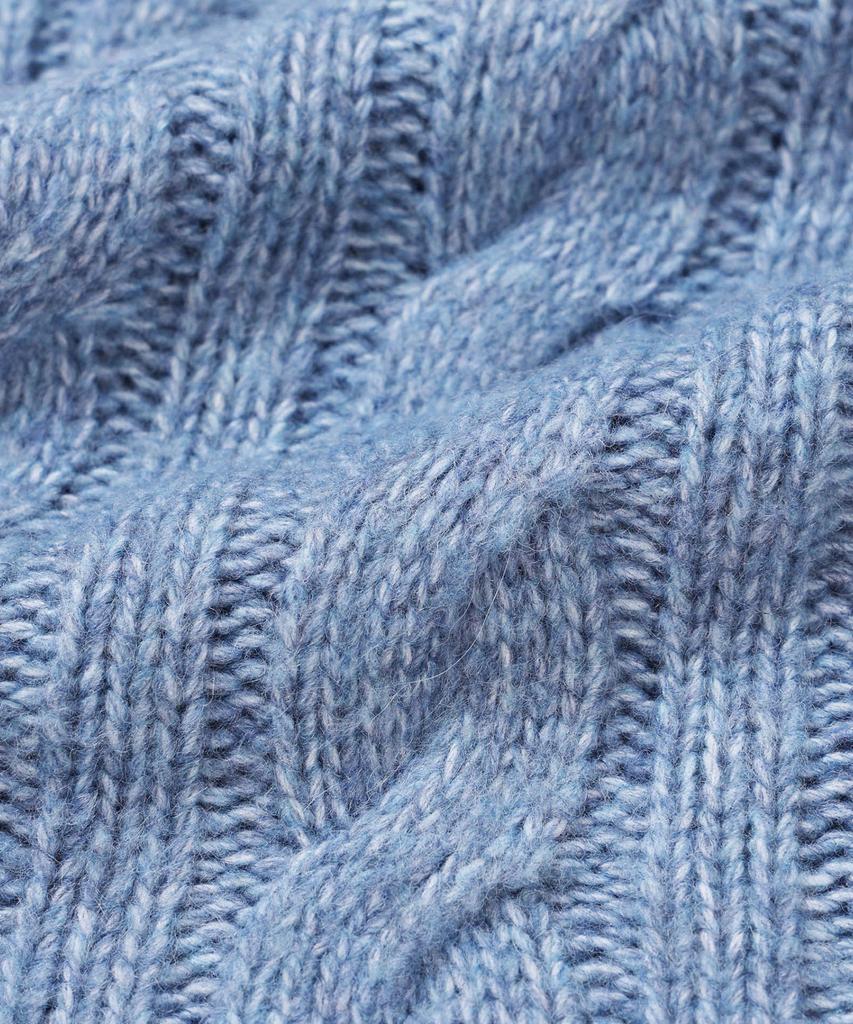 Michikoleondeonkosino Turtleneck Cable Wool Knit Muted Blue