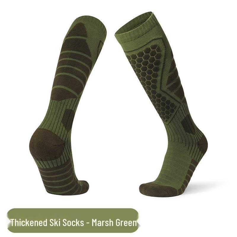 Unisex Thermal Ski Socks: Thick, Warm, Terry-Fabric, Long Fit for Cold-Weather Sports
