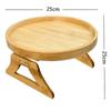 Bamboo Sofa Armrest Clip-On Tray Table Sofa Tray Table Natural Bamboo Sofa Tray Practical TV Snack Tray Coffee Snacks Plate