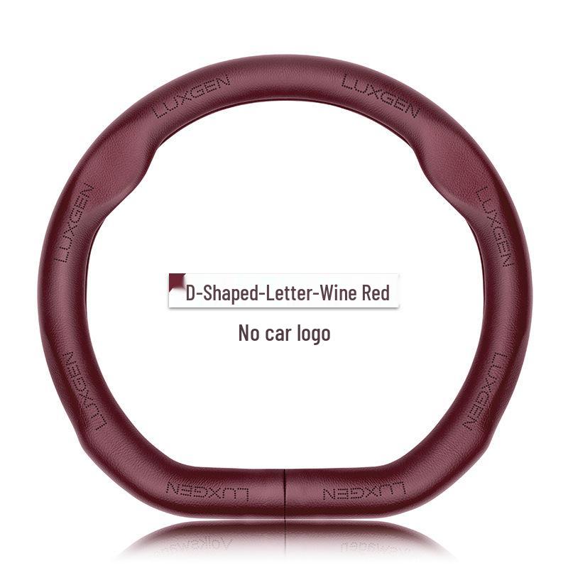 Genuine Leather Luxgen Steering Wheel Cover - Universal Fit for U6, Big 7, S5, U5, 7MPV, Na 5, Rui 3 Models