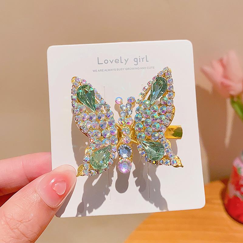 Flash Diamond  Butterfly That Will Shake Hairpins Cute Children Headwear Girls Clips Woman Barrettes Hairgrips Hair Accessories